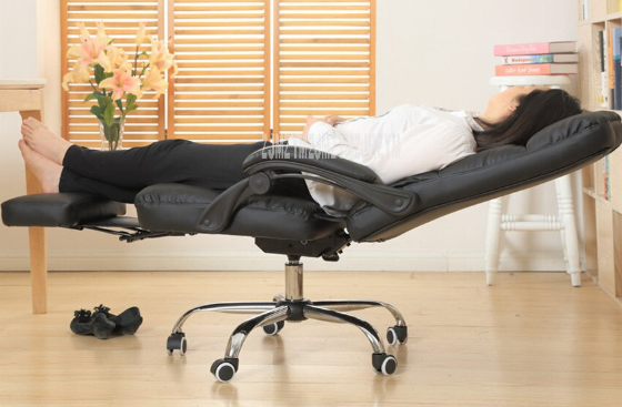 Reclining computer chair online with footrest