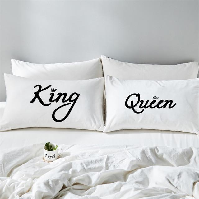 Her King His Queen His Hers Pillow Couple Cushion Gift Inspirational Q – RB  & Co. Pillows