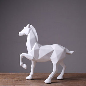 Modern Abstract  Horse  Statue Home Decoration Statue&Sculpture Window Display Gift Horse Geometric Resin Horse Sculpture