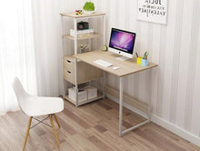 Load image into Gallery viewer, Student Desk with Bookshelf Bedroom Computer Desk Dressing Table Corner Table