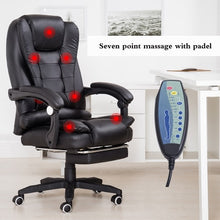 Load image into Gallery viewer, Office Boss Chair PU Leather Rotatable Lift Massage Chair With Footrest Household Reclining Chair Ergonomic Computer Armchair