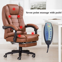 Load image into Gallery viewer, Office Boss Chair PU Leather Rotatable Lift Massage Chair With Footrest Household Reclining Chair Ergonomic Computer Armchair