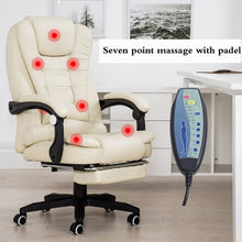 Load image into Gallery viewer, Office Boss Chair PU Leather Rotatable Lift Massage Chair With Footrest Household Reclining Chair Ergonomic Computer Armchair