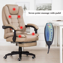 Load image into Gallery viewer, Office Boss Chair PU Leather Rotatable Lift Massage Chair With Footrest Household Reclining Chair Ergonomic Computer Armchair