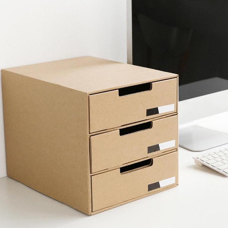 Desktop File Storage Finishing Box Multi-layer DIY Drawer Desk Organizer Cabinet Office File Holder Cabinet Stationery Pape P9Q3