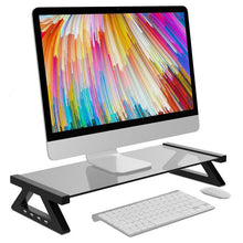 Load image into Gallery viewer, Multi-function PC Monitor Laptop Stand Tempered Glass Computer Desk USB 2.0 Suit for Laptop Monitor Table Portable Good Quality