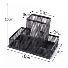 Load image into Gallery viewer, Multi-Function Metal Pencil Stands Combined Mesh Pen Holder Home Office Desktop Stationery Metal Stand Box Container with Drawer