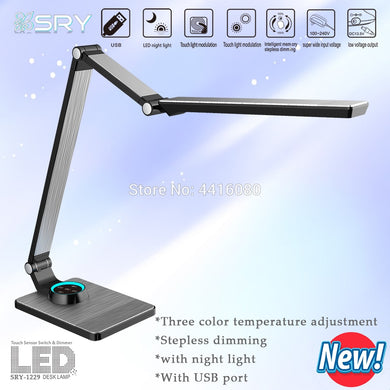 Italian Design Eye protection led desk lamp Stepless dimming 2700k-6500k LED night light 5V/1A USB Charging  Long arm desk lamps