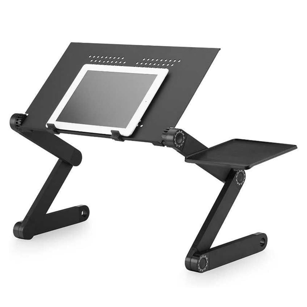 Portable Mobile Laptop Standing Desk For Bed Sofa Laptop Folding Table Notebook Desk With Mouse Pad & Cooling Fan For Office