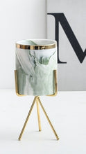 Load image into Gallery viewer, Nordic Gold Rimmed Marbling Planters for Succulent Home or Office Desk Decor